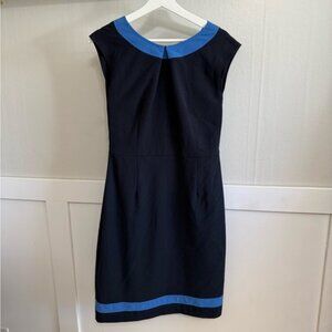 Elegant Black and Blue Midi Dress